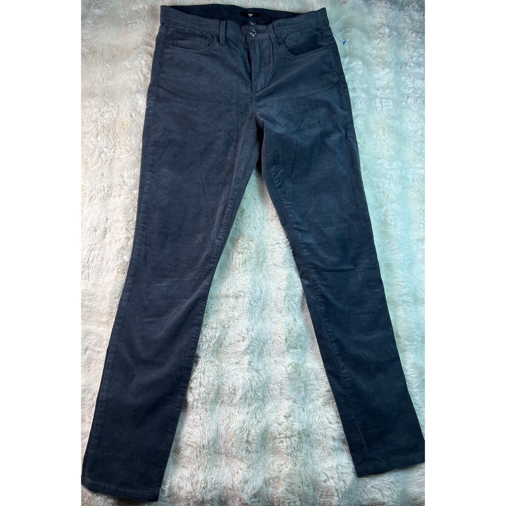 GAP Womens Corduroy Pants Gray Charcoal Velvet Slim Straight Leg CordsA7